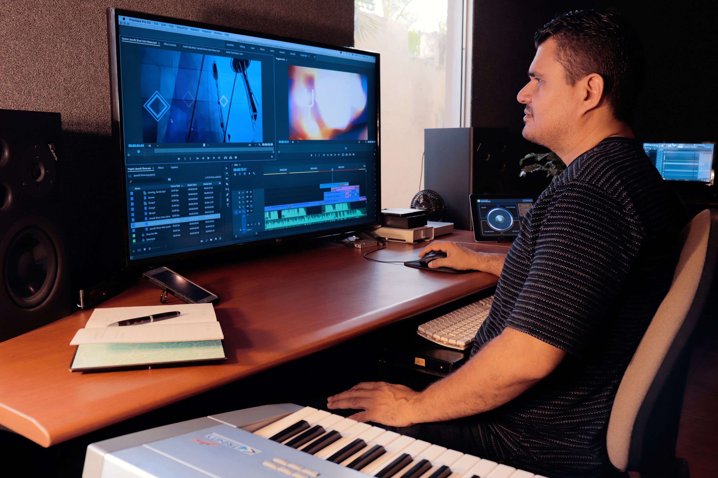 Posproducción de video en estudio